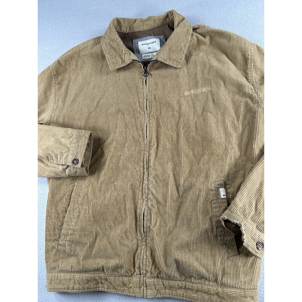 Quicksilver Mens Corduroy Jacket Size LARGE Golden Brown READ
